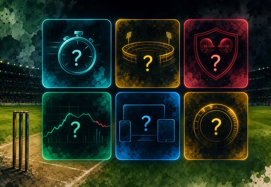 Watercolor neon cricket question cards for timer, team, and device checks